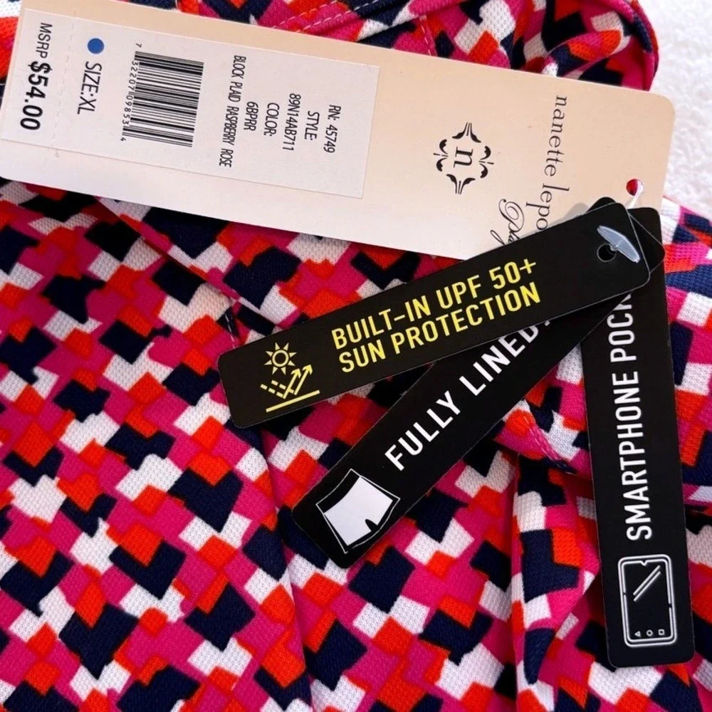 Nanette Lepore Athletic Skort Sz XL Geometric Print Pickleball Golf Tennis NEW